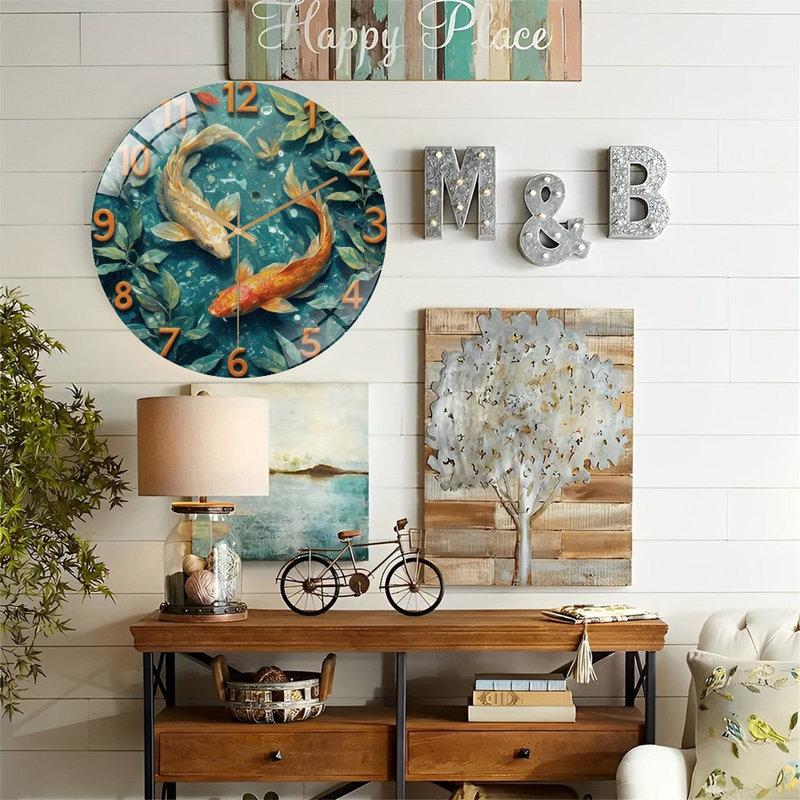 Horloge murale en verre 12 po