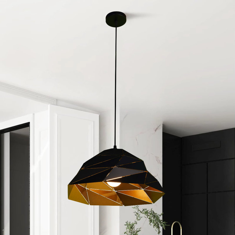 14.8'' Single-head Black Dining Chandelier Adjustable Height (including E26 Bulb)