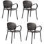 Ensemble de quatre fauteuils de salle à manger robustes en plastique gris-26099523
