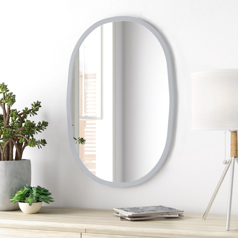 Miroir de salle de bain mural Alonzo, H 36 po x l 24 po, Gris