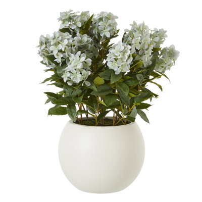 Faux Hydrangea Plant in Pot
