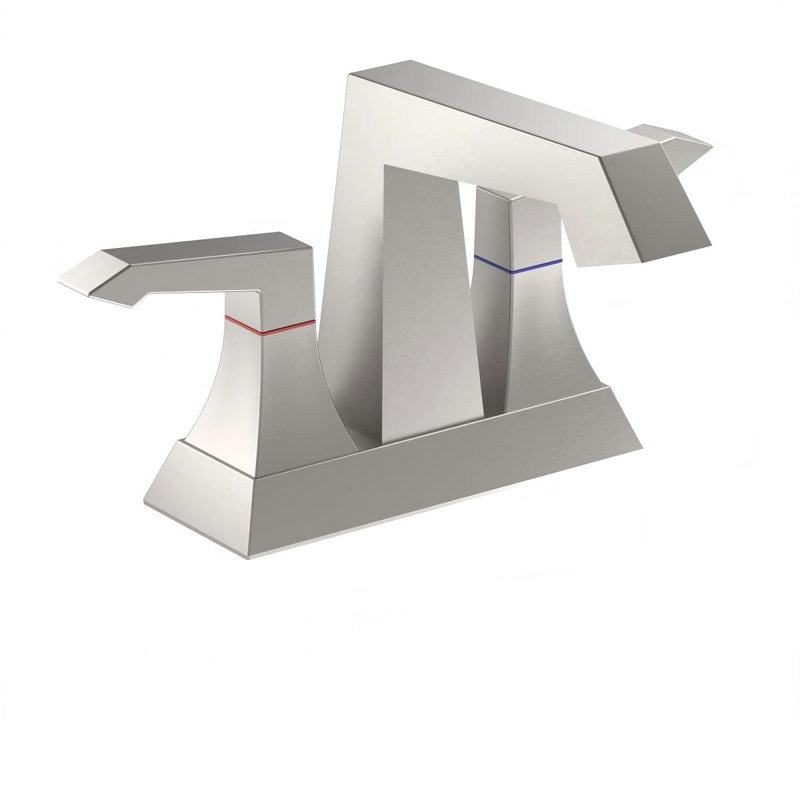 Robinet de salle de bain robuste à 2 poignées avec drain et trousses d'alimentation, robinet de lavabo de style moderne à fixation sur le comptoir, nickel brossé 4001-NP