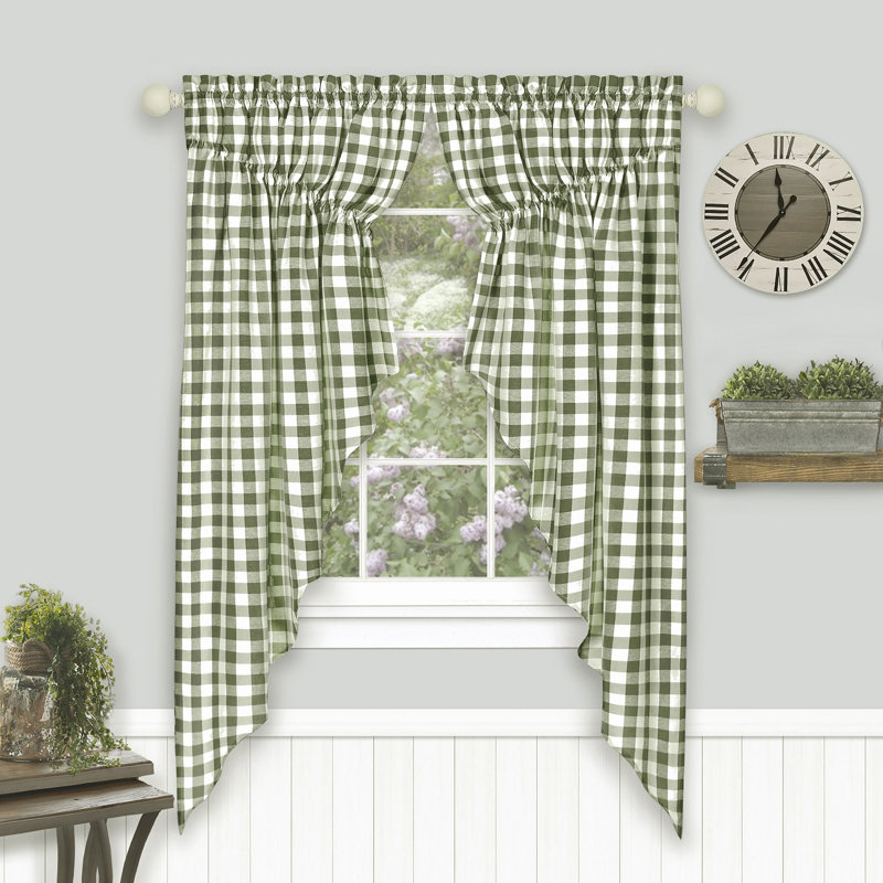 Rideau de cuisine 72 po Gingham, ISE