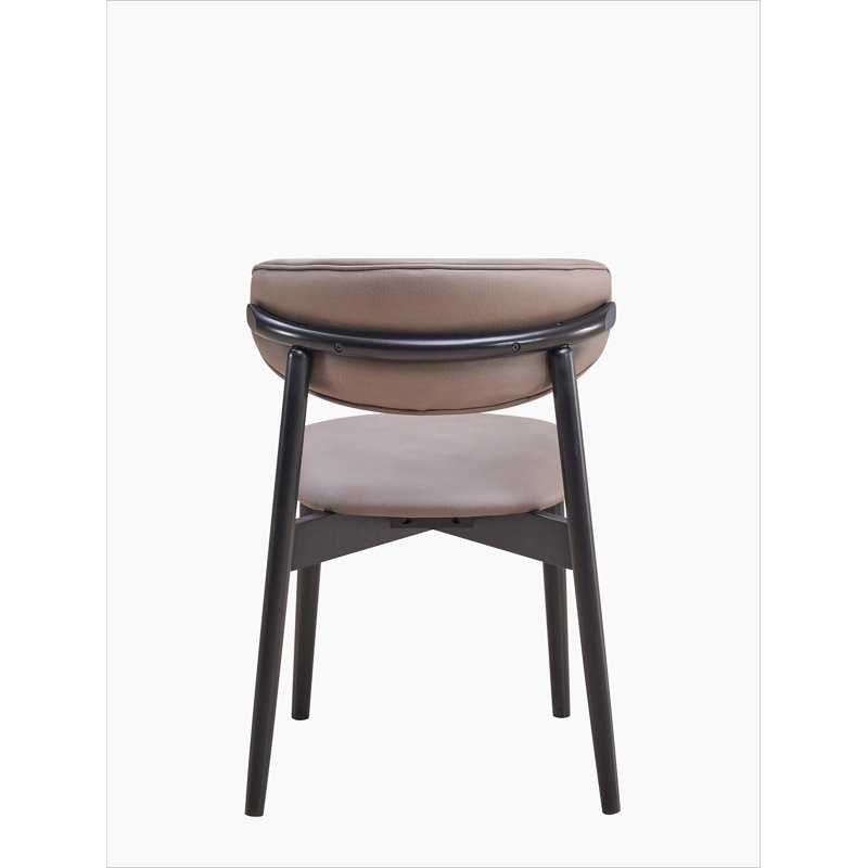 Chaise d'appoint en microfibre polie et finition noire Lanae (ensemble de 2)