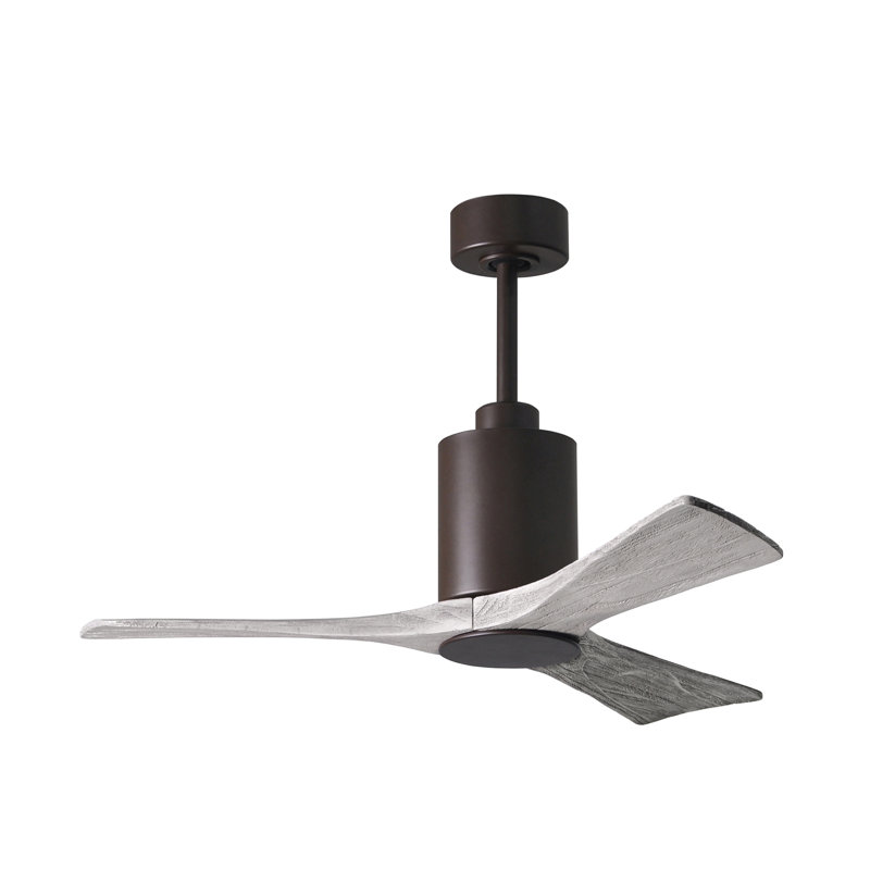 Patricia LED Downrod Ceiling Fan, 42", Barn Wood Tone, Textured Bronze