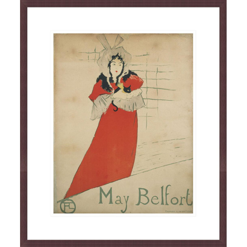 «May Belfort» par Henri de Toulouse-Lautrec, impression giclée encadrée, H 21,23 po x l 17,75 po