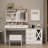 Modern with LED Lighted Mirror and Built-in 3-mode Lighting 3 Drawer Dresser with Stool and Side Cabinet