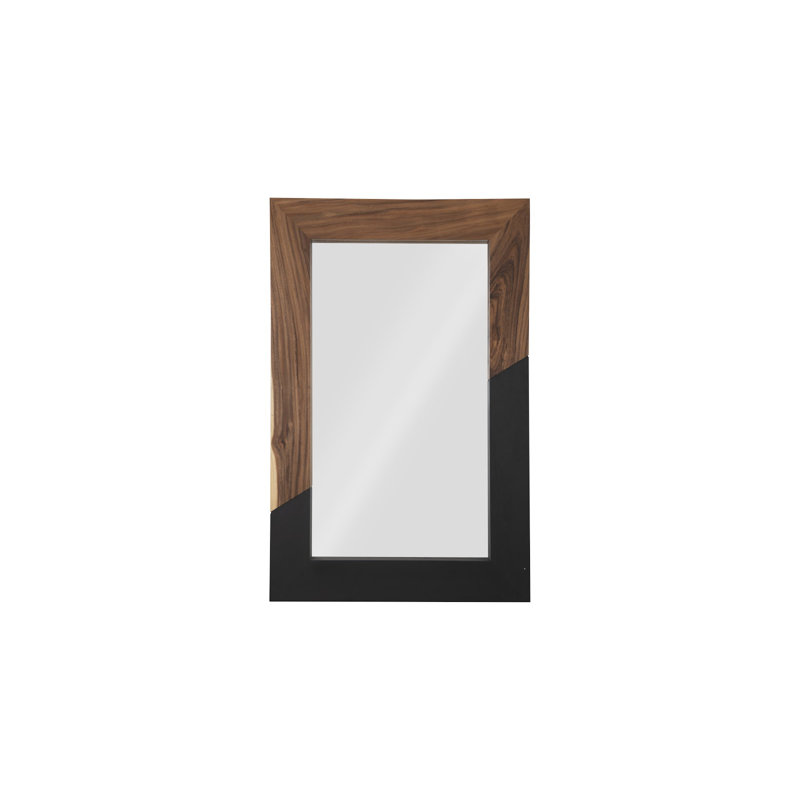 Geometry Wood Mirror, 60" H x 39" W x 2" D, Gray/Black