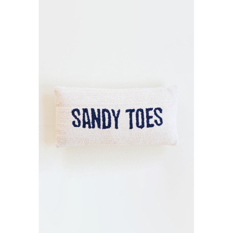 Kalalou “Sandy Toes” Hand Hooked Decorative Pillow – 14" Tall