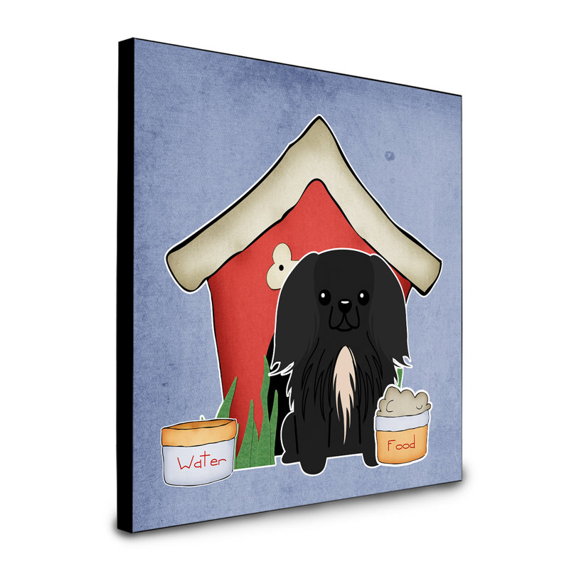 Panneau mural d’art collection dog house Scarvinia, Pékinois noir