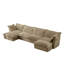 Canapé modulaire en U à housse avec housse, canapé profond en velours côtelé Camel avec design à bords français, canapé modulaire 4 places Cloud pour salon et appartement
