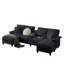 Canapé-lit modulaire en velours côtelé de 120 po avec rangement - conception moderne en forme de U, 4 places, parfait pour le salon, un appartement ou un salon, avec porte-gobelets pour plus de commodité (noir)-2075607053