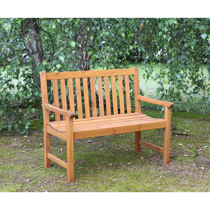Ardlow Solid Wood Pine Outdoor Bench, Honey