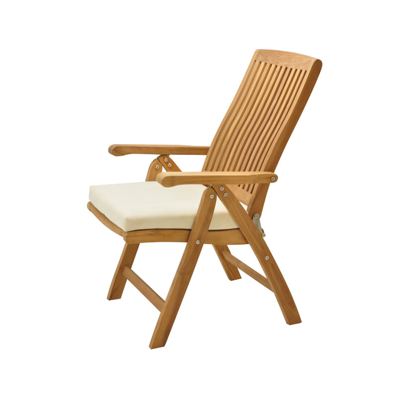 11 Pcs Grade-A Teak Wood Dining Set: 118" Double Extension Mas Rectangle Trestle Leg Table  Marley Folding Reclining Arm Chairs #11MR2510