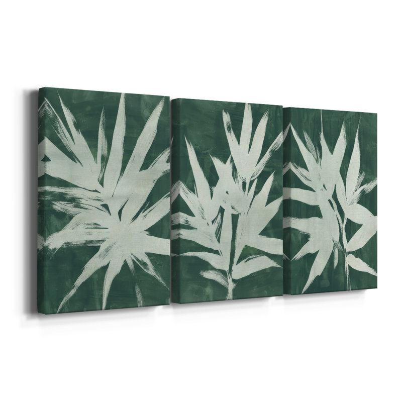 «Water Palm Fossil I», toile tendue sur mesure - 3 pièces, H 48 po x l 96 po
