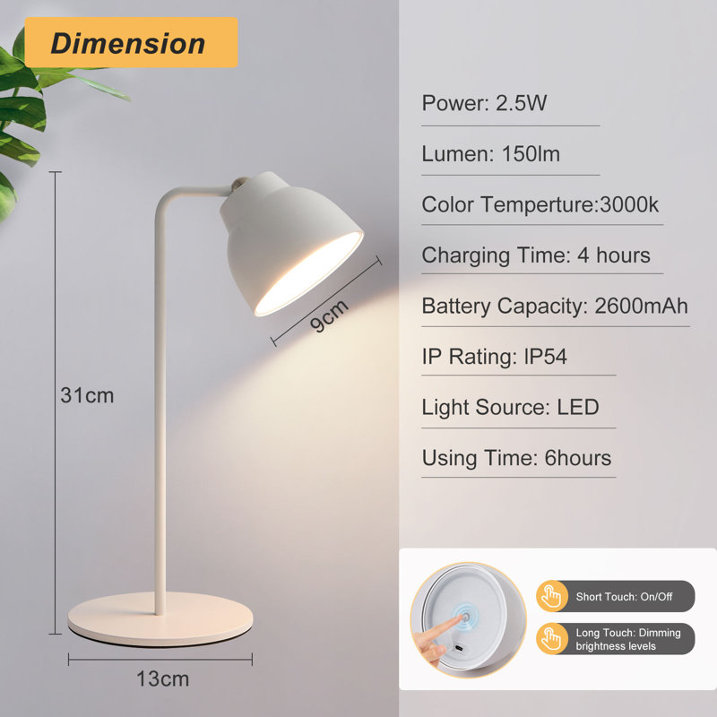 Sonrisa Metal Arched Lamp, White