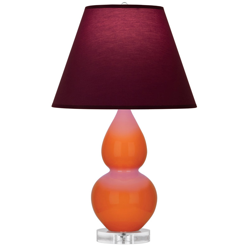 Small Double Gourd Accent Lamp, Pumpkin, Plum/Lavender