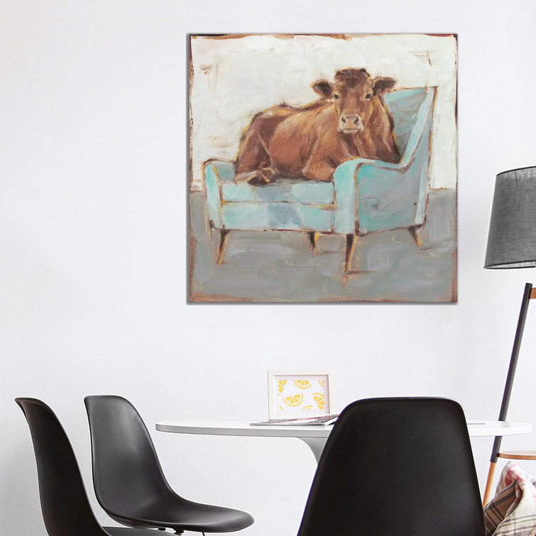 Moo-ving In IV by Ethan Harper - Single Picture Frame Print on Canvas