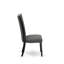 Verona Parson Dining Chairs - Nailhead Trim Dark Gotham Grey Linen Fabric Padded Chairs, Set of 2, Wire brushed Black-91809478-91826439