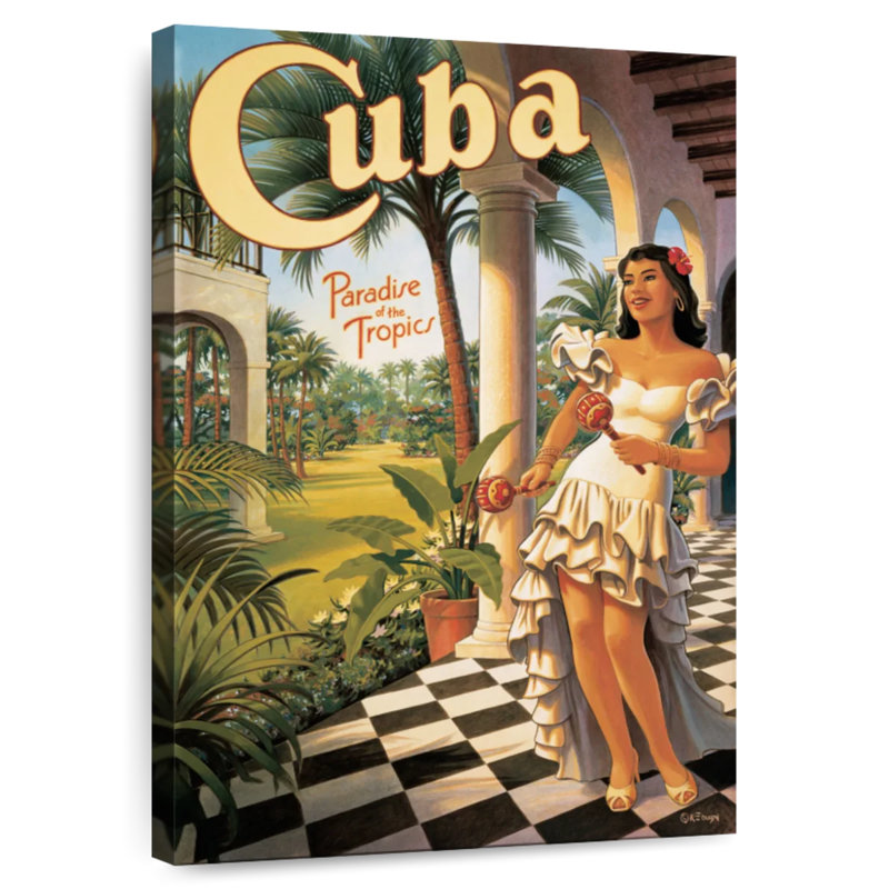 Enn Cuba, paradis des tropiques, H 39 po x l 26 po