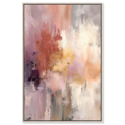 Hazy Sunset I Canvas Print Abstract Wall Decor by Art Remedy, Silver Frame, 24 x 36