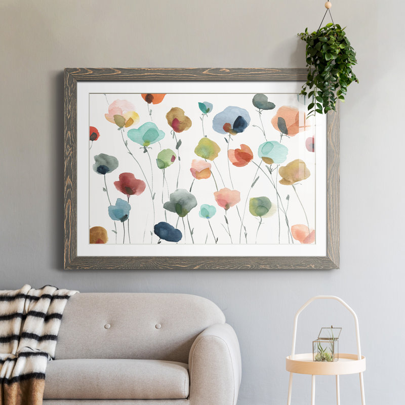 Lollipop Field - Peinture encadrée, gris, H 37,5 po x l 27,5 po x P 1,5 po