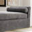 Modern Chenille Upholstered Slipcovered Bench With Two Pillows-1943478590