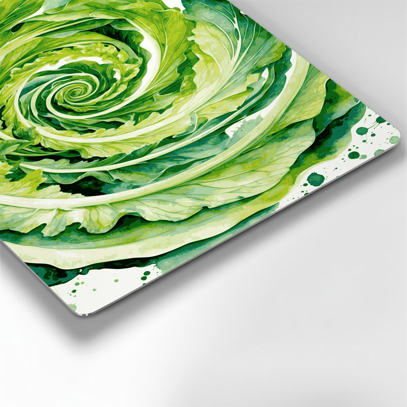 Art mural en métal beige, légumes, endives, cichorium endivia, 11" H x 14" W
