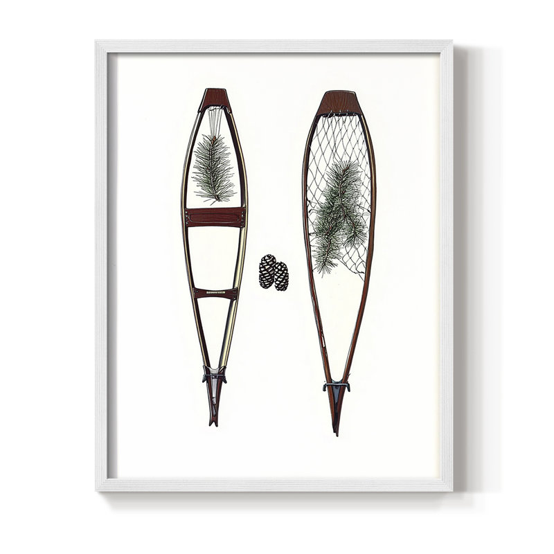 Reproduction encadrée - bois massif, H 15 po x l 12 po, Blanc