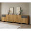 Buffet 4 en 1 avec portes et tiroirs, 118 po-1311829546