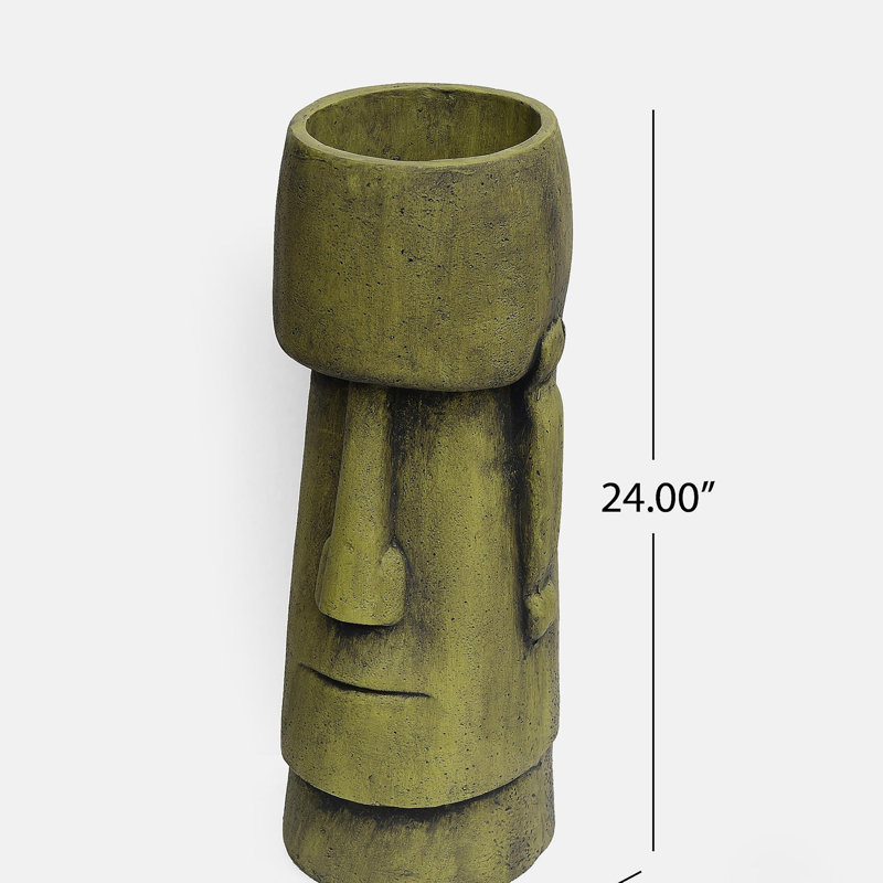 Jardinière d'extérieur, H 24 po x l 8,75 po x P 8,75 po, Vert antique