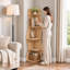 Étagère d'angle 63 "à 5 niveaux avec tablettes de rangement-1712902942