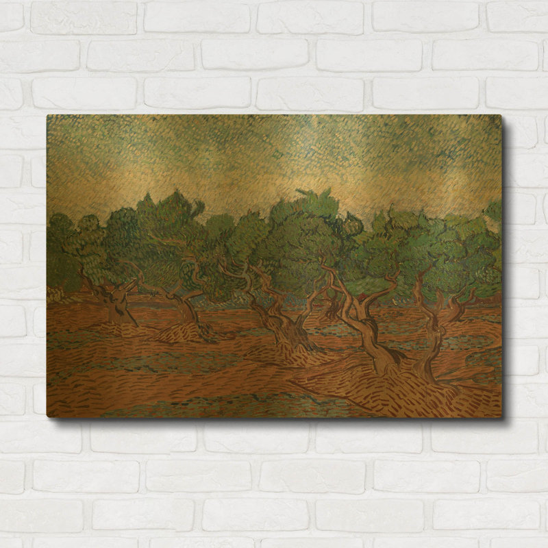 «Olive Grove II» par Vincent Van Gogh, art mural en métal doré, 36 po x 24 po, 36"x24"