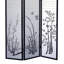 70" Tall 3-Panel Screen / Room Divider, Floral Design With Black Finish-284261155