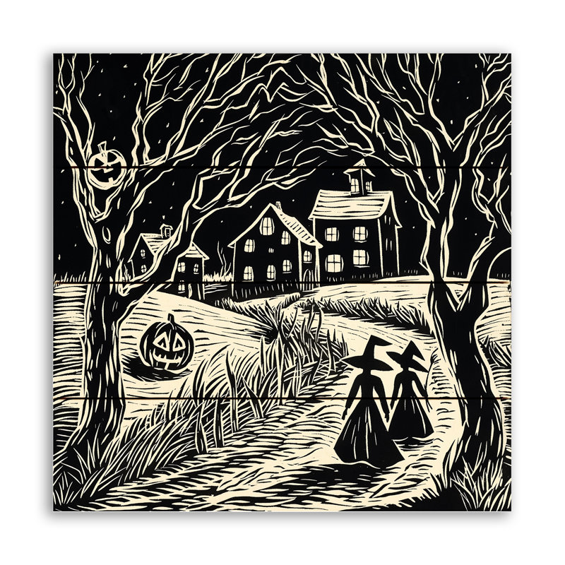 Scène de bois d'Halloween, palette sur bois