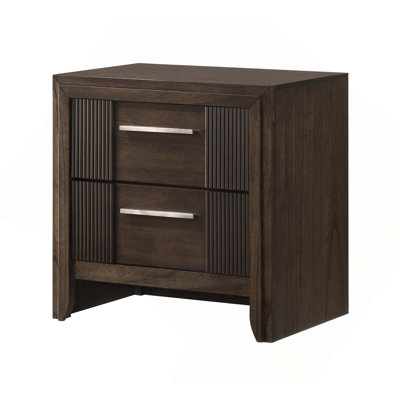 Table de chevet contemporaine en bois 2 tiroirs 1Pc avec poignée de bar