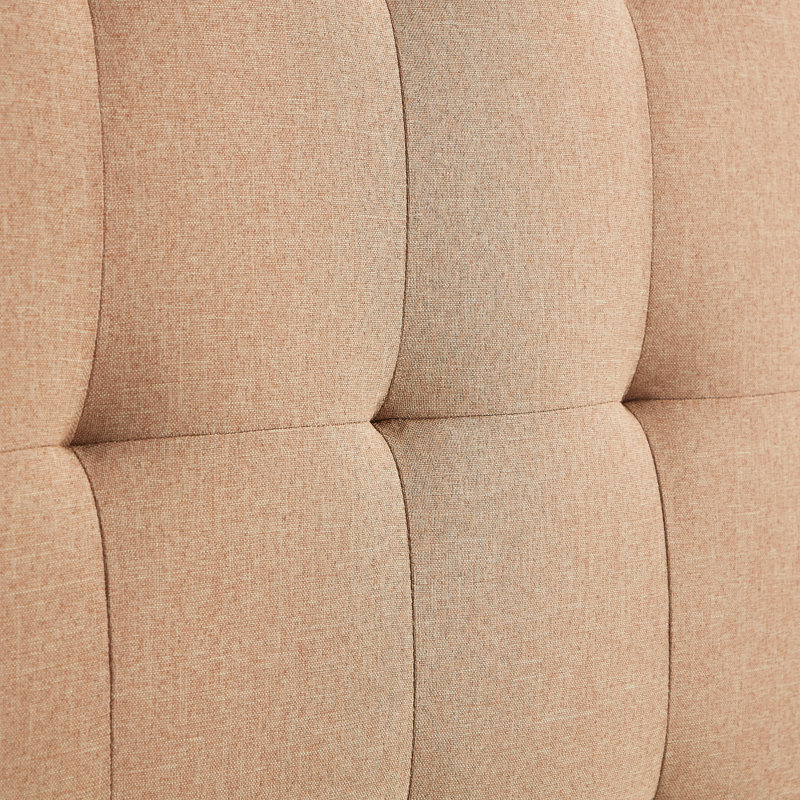 Lucid Rectangle Square Tufted Headboard, Queen, Beige, Beige, Queen