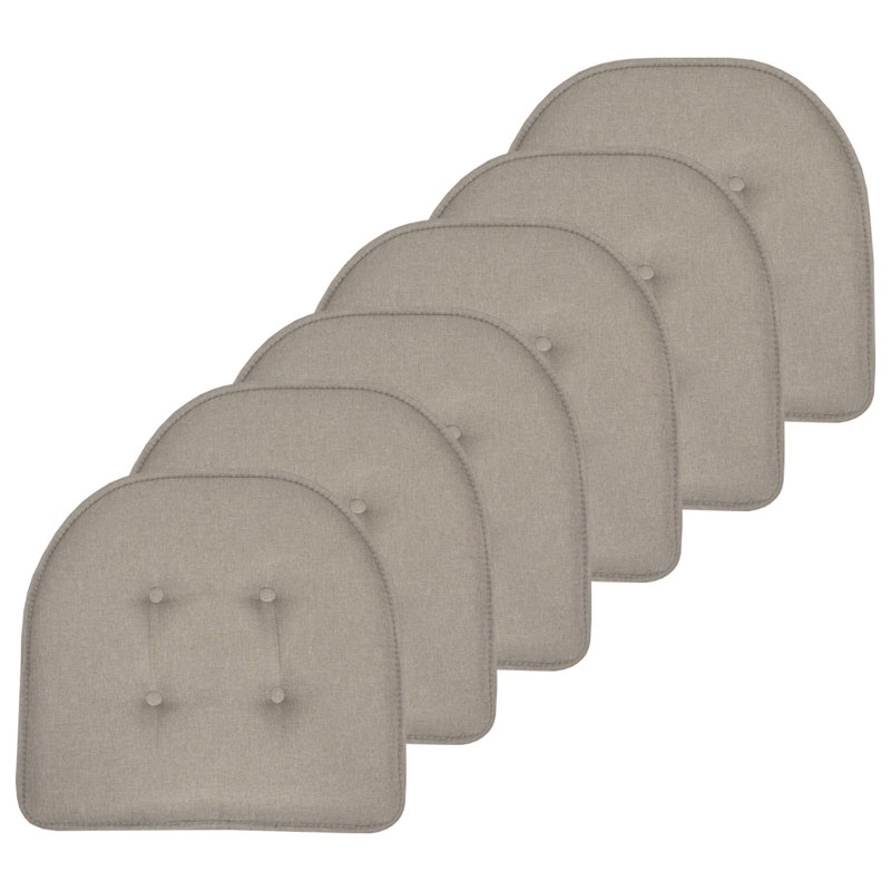 Coussin de chaise d'intérieur uni antidérapant en forme de U, 6, Kaki