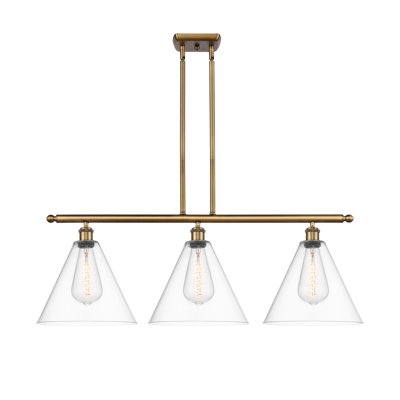 Luminaire suspendu linéaire à 3 lumières pour îlot de cuisine Alzata