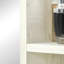 Armoire à pharmacie 24,75 "x 25,5" avec miroir, tablette de rangement, armoire de salle de bain au-dessus de la toilette fixée au mur pour le salon et la salle de lavage, blanc, buffet