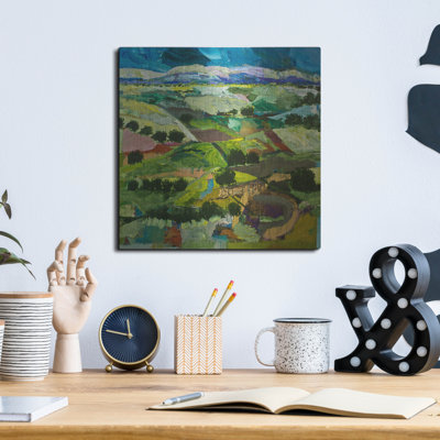 Luxe Metal Art 'Into The Fields' by Allan Friedlander Metal Wall Art, 12" x 12"