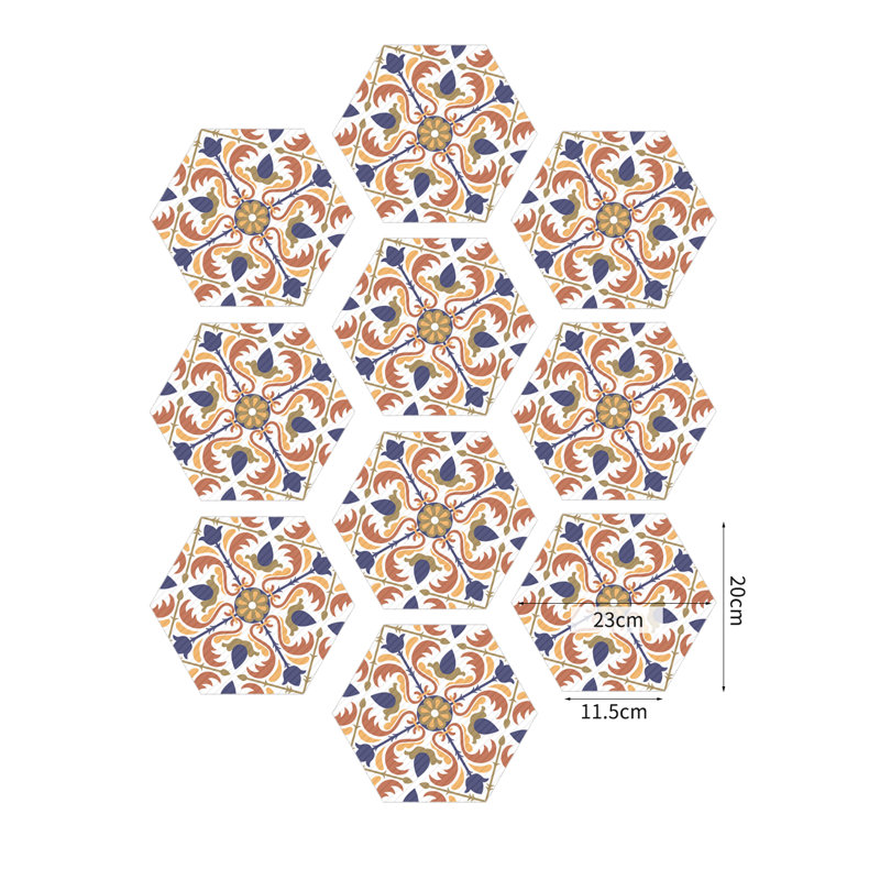 Décalcomanie de plancher hexagonale