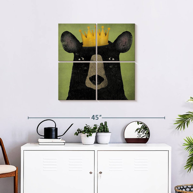 Brampt The Black Bear With Crown, 26" H x 26" W