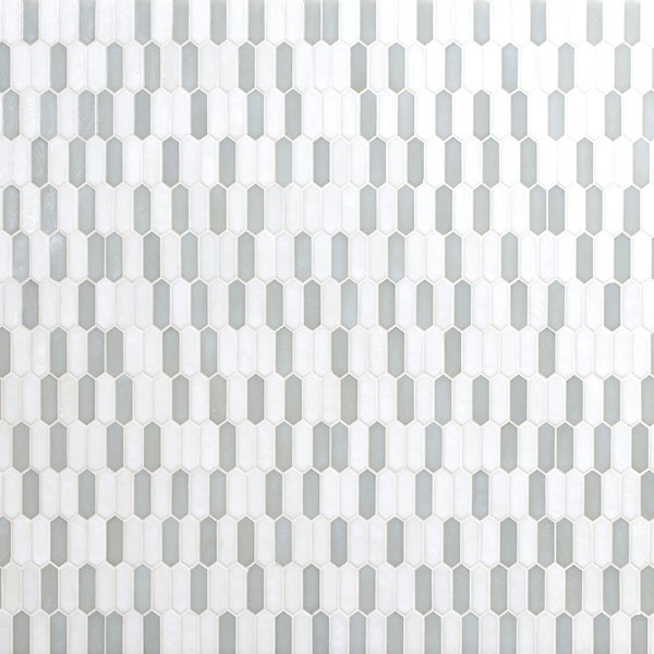 Rietto Cresta Mist Spire 10 in. x 12 in. Glossy Glass Mosaic Wall Tile
