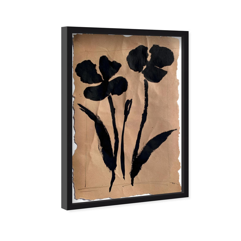 Oliver Gal Artistry in Bloom I Abstract Floral - Luxury Shadowbox Framed Wall Art, 25.5" H x 17.5" W, Black