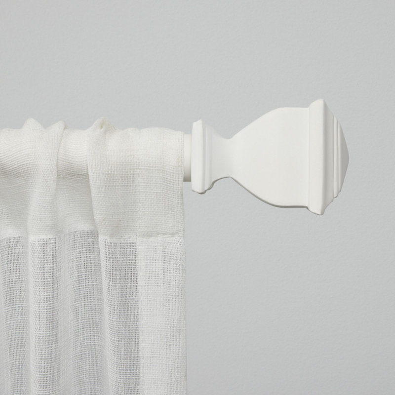 Tringle à rideaux simple réglable en métal avec fleurons Almina, 66” – 120”, Doré