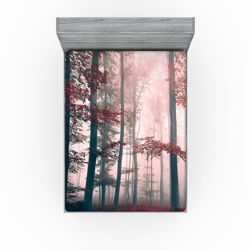 Ensemble de draps-housse Ambesonne Forest, Drap-housse très grand californien