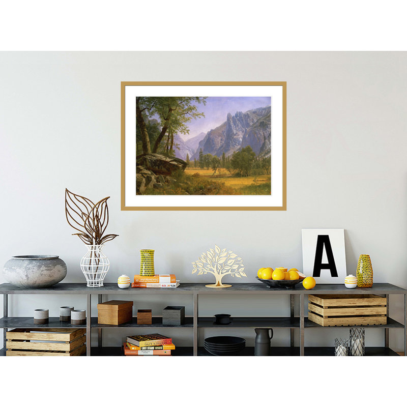 «Yosemite Valley» par Albert Bierstadt, impression giclée encadrée, H 32,27 po x l 41,5 po