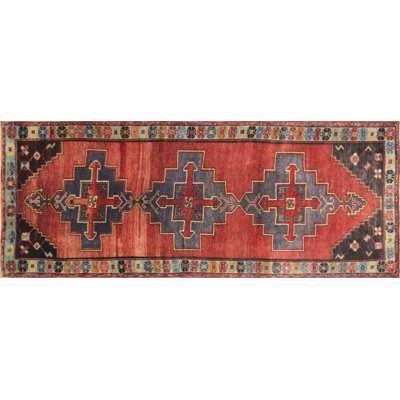 Runner One-of-a-Kind 3'9" X 9'4" 1960s Runner Wool Area Rug in
