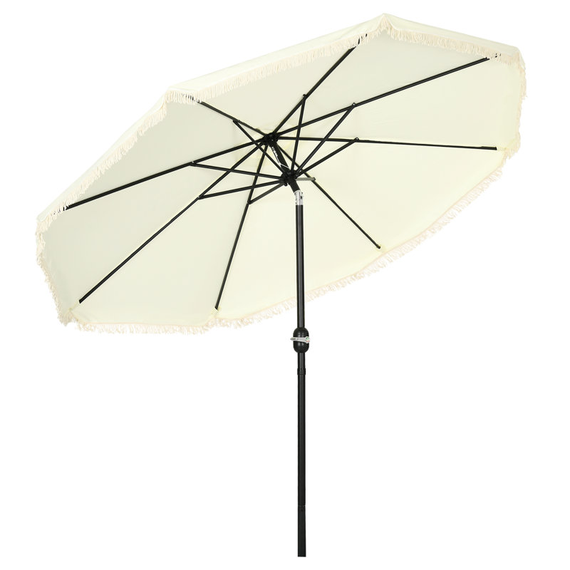 Parasol de patio blanc crème imperméable, pour l'extérieur